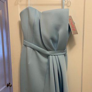 JOVANI - 65040 BOW ACCENT STRAPLESS KNEE LENGTH CO